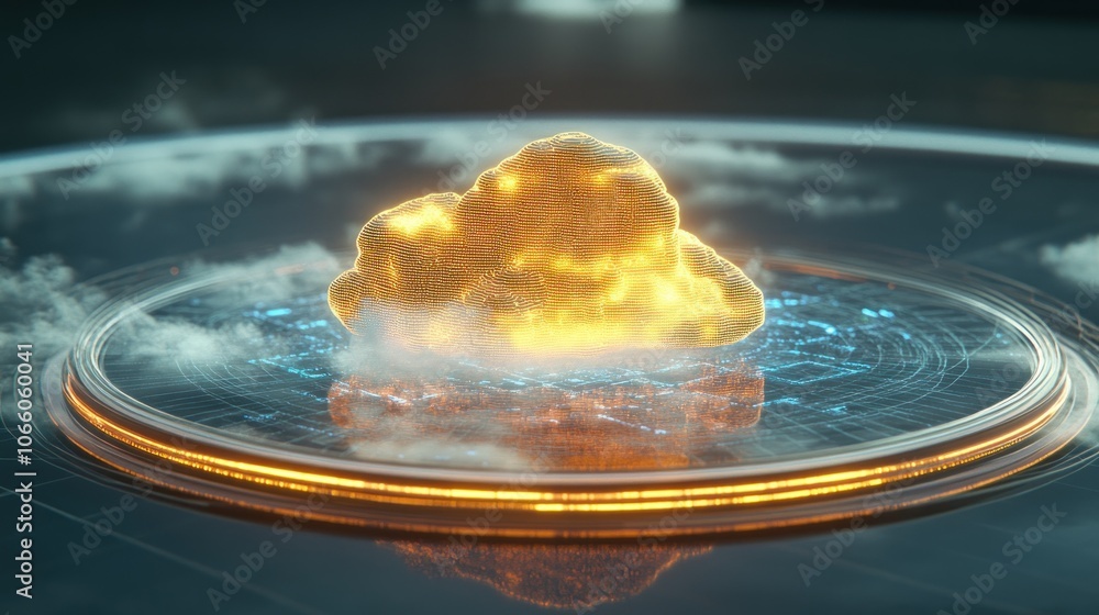 Poster abstract digital cloud computing concept