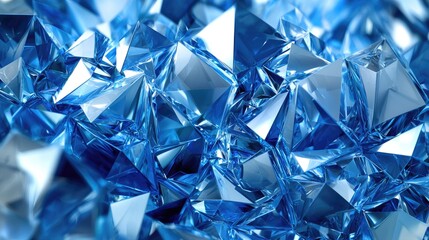 Abstract Blue Crystal Structure