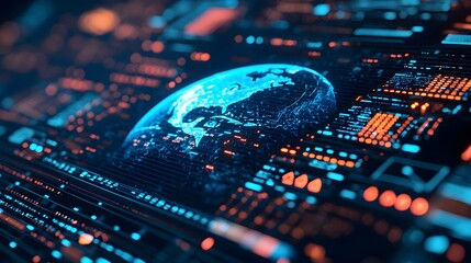 Obraz premium Digital Globe Interface