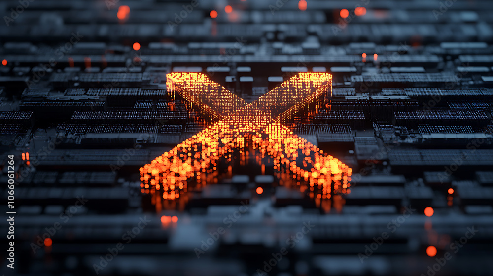 Poster Server racks forming an x sign, symbolizing compute power from social media data