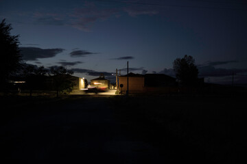 Southern part of Santo Tom&eacute; de Zabarcos, at night.