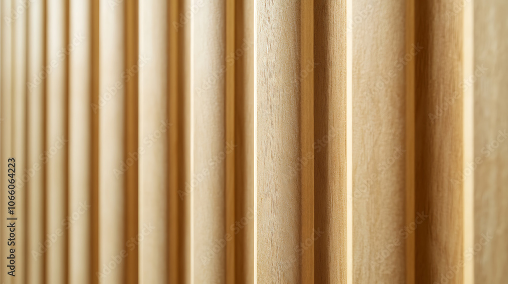 Aufkleber Fluted cabinet texture with vertical grooves, adding depth and elegance