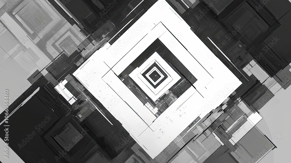 Poster abstract geometric design with multiple interlocking squares