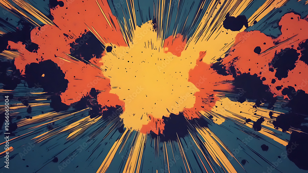 Leinwandbilder dynamic comic style motion graphics with explosive abstract design