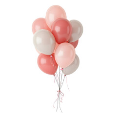 ballons pink pinkish colors, isolated, PNG