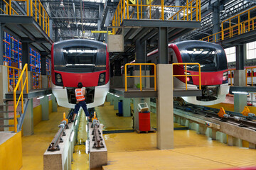 Maintenance plant of sky train. Red line train bang sue grand station in bangkok, thailand. Public...