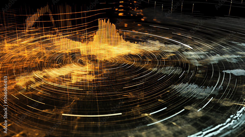 Poster Detailed seismograph displaying earthquake wave analysis and frequency