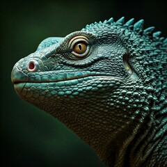 Fototapeta premium Green lizard closeup