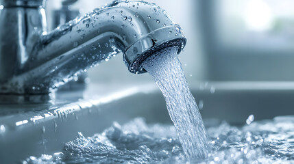 Burst pipe spraying water, symbolizing urgent plumbing repairs concept