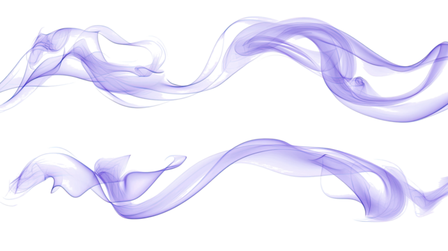 Abstract Purple Smoke Flames Collection on a Transparent Background Generative AI