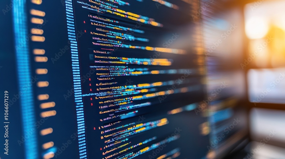 Aufkleber Computer Screen Displaying Colorful Lines of Code