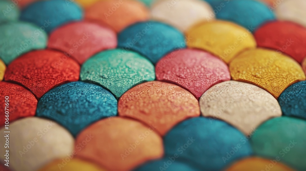 Poster vibrant, handedited abstract background with a colorful scalelike texture for captivating visual app
