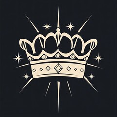 A stylized crown with a large diamond surrounded by eight stars