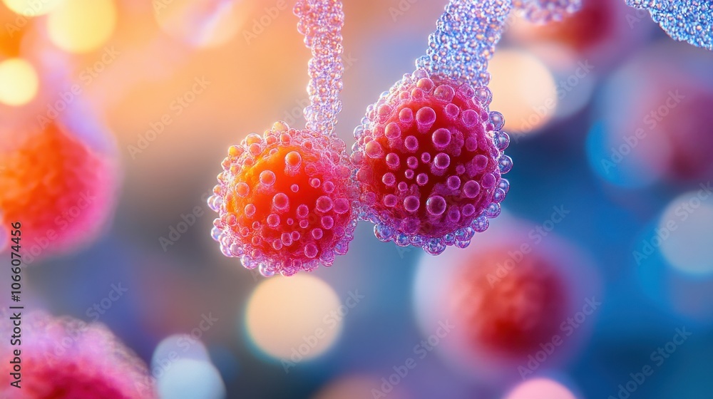 Poster Microscopic View of a Cell with Multiple Bubbles