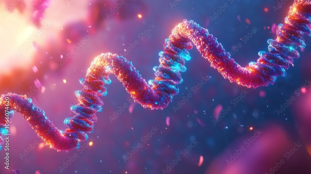 Poster abstract representation of a double helix dna strand