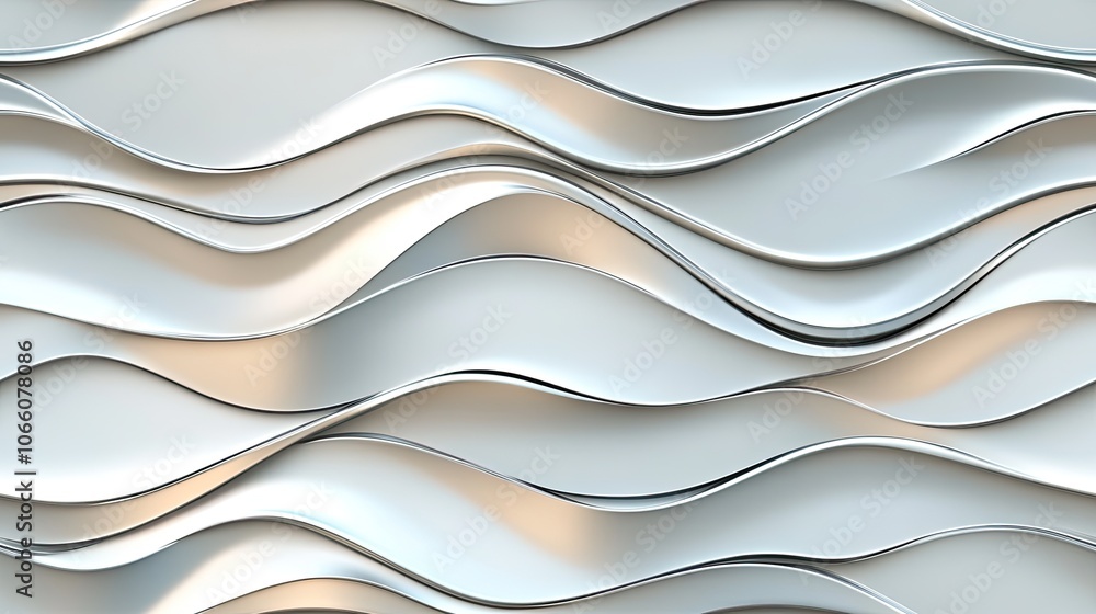 Poster reflective silver swirls and intricate filigree form a stunning seamless pattern that captivates vie