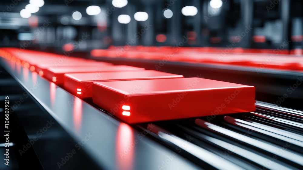 Poster automated parcel sorting machine in action