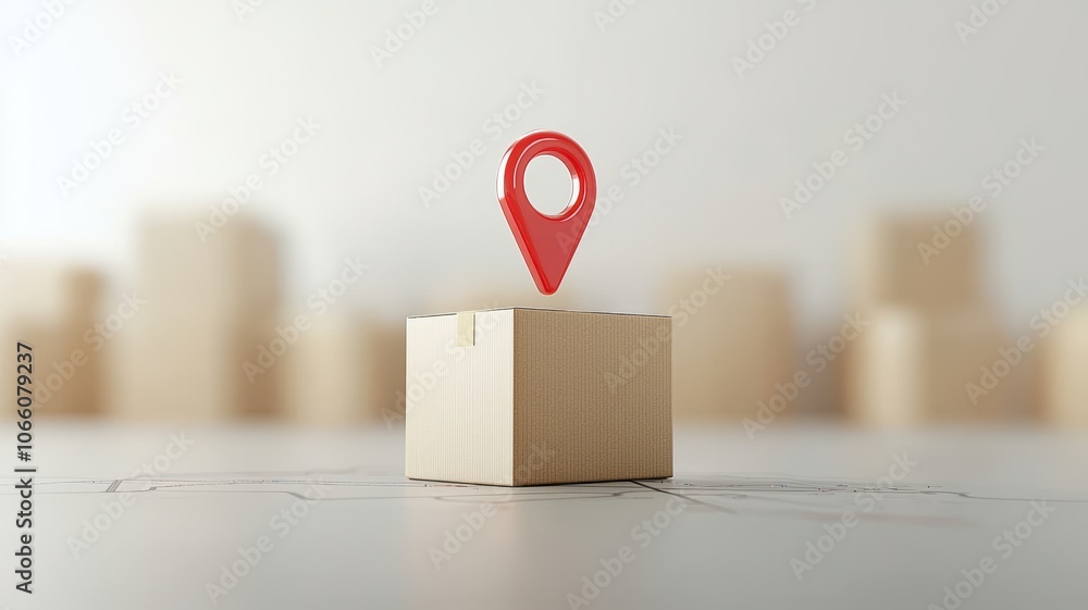 Poster seamless package tracking with map icon