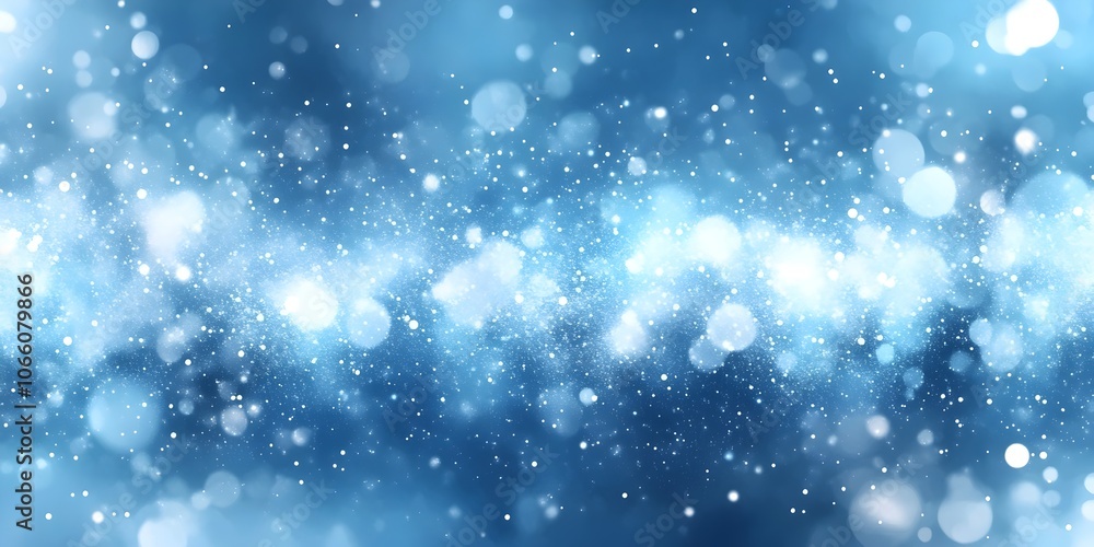 Poster a mesmerizing abstract background featuring soft blue tones and shimmering bokeh effects, creating a