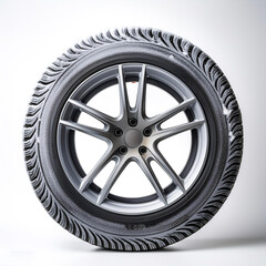 Obraz premium Winter tire with alurim isolated white