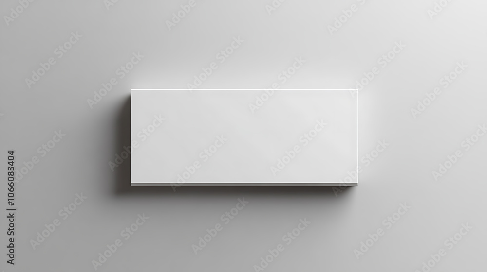 Poster white rectangular paper sticker label on plain background