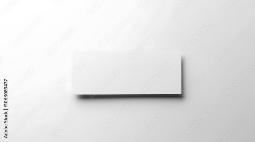 Poster white rectangular paper sticker label on plain background