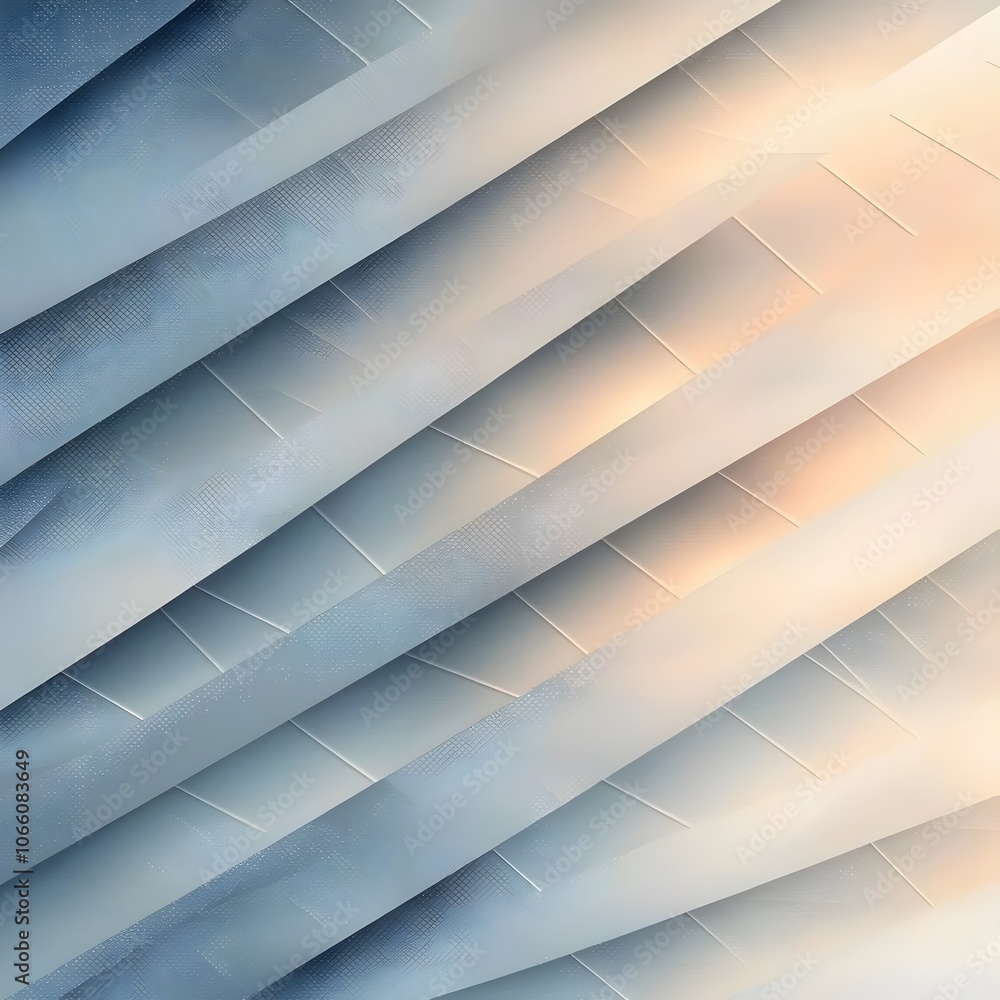 Poster a mesmerizing abstract composition featuring layered, wavy patterns in cool tones of blue and soft b