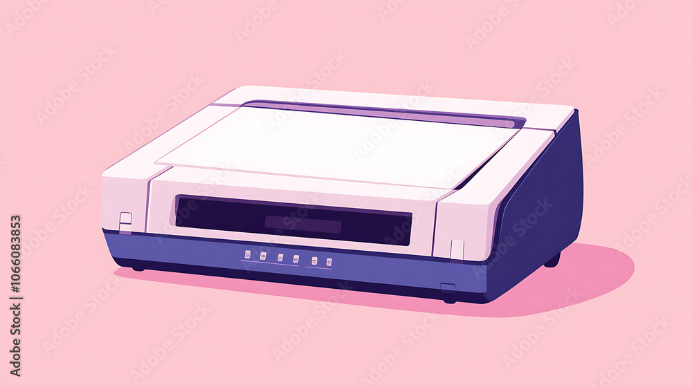 Aufkleber vector illustration of an electronic printer that is flat, adorable cartoon vector illustration of a