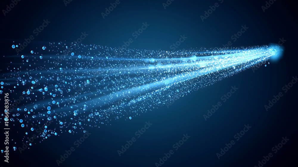 Fototapete vector elements consisting of water droplets and air flow, blowing from an air conditioner, purifier