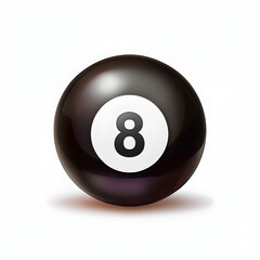 pool ball number eight isolated on white
