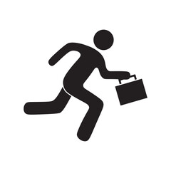 vector flat icon of a running late for work