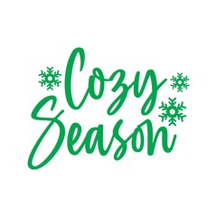 Fototapeta premium Cozy Season winter clip art design on plain white transparent isolated background for card, shirt, hoodie, sweatshirt, apparel, card, tag, mug, icon, poster or badge