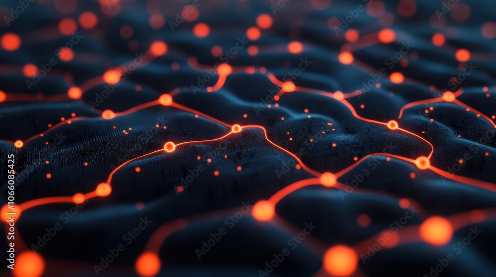 Poster glowing neural network representations in digital art