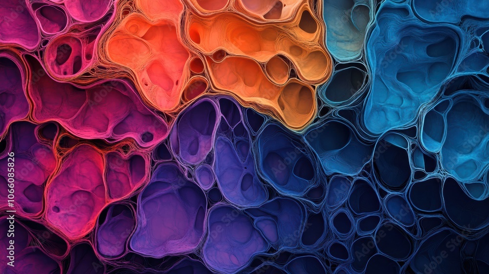 Poster abstract layers of colorful ai learning patterns
