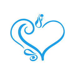 Fototapeta premium Heart clip art design on plain white transparent isolated background for card, shirt, hoodie, sweatshirt, apparel, tag, mug, icon, poster or badge