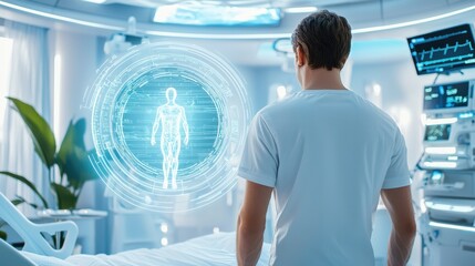 Advanced AI in a Futuristic Healthcare Setting