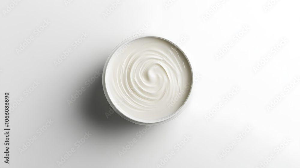 Poster on a white background, there is a milk circle ripple and splash water waves from a drop top view, sw