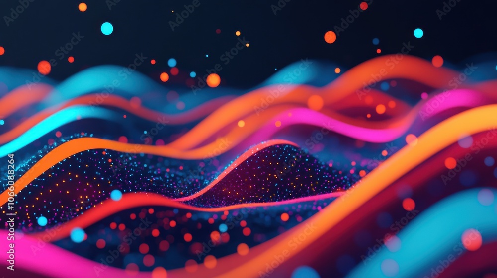 Aufkleber vibrant abstract visualization of artificial intelligence concepts