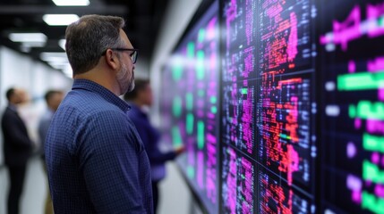 Business Leader Presenting Digital Roadmap on Display