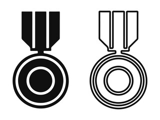 Champion Success Award medal vector icon design