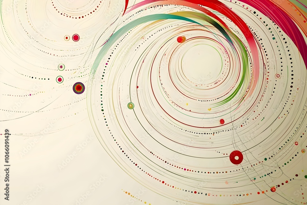 Poster abstract swirling lines with vibrant colors create a dynamic and energetic composition, showcasing a