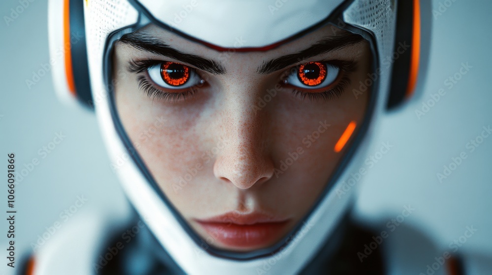 Aufkleber hyper realistic robot portrait with intricate details