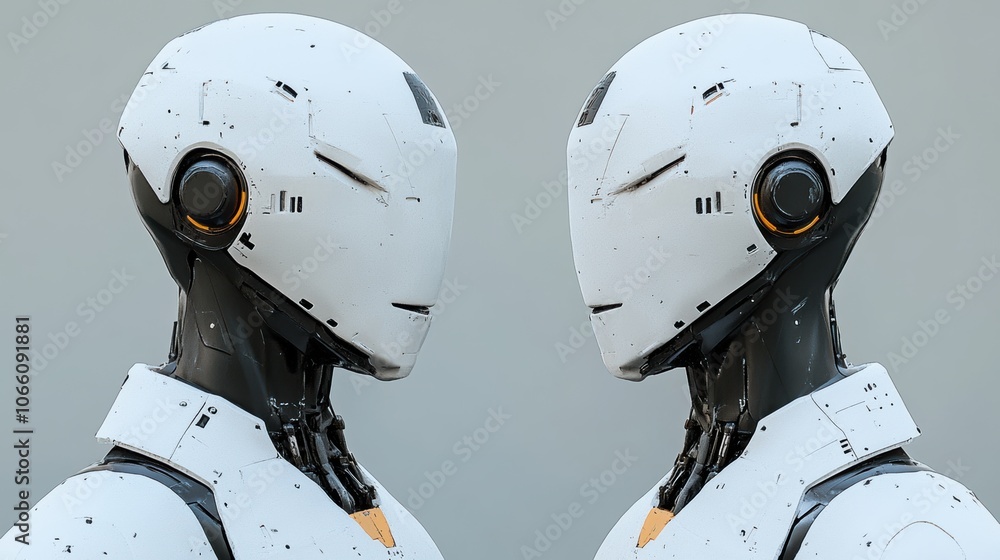 Poster hyper-realistic robot portrait with intricate details