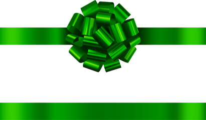 green bow with ribbon. green bow and ribbon for christmas and birthday decorations  © Angelica