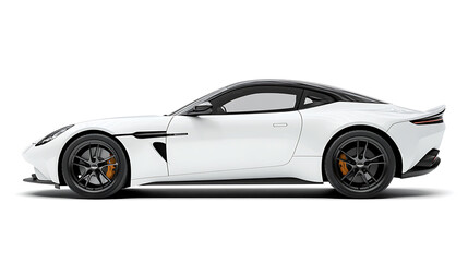 Fototapeta premium Generic and unbranded white sport car isolated on a white background