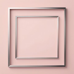 Fototapeta premium Minimalist square frame, pale pink background,
