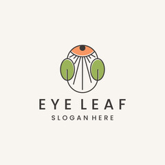 Eye leaf logo icon design template vector illustration