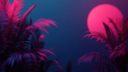Obraz premium Shimmering Digital Flora in a Virtual Oasis
