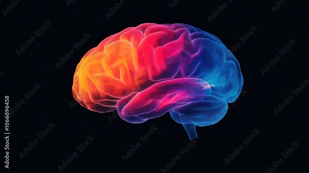 Poster merging human brain and computer visualization