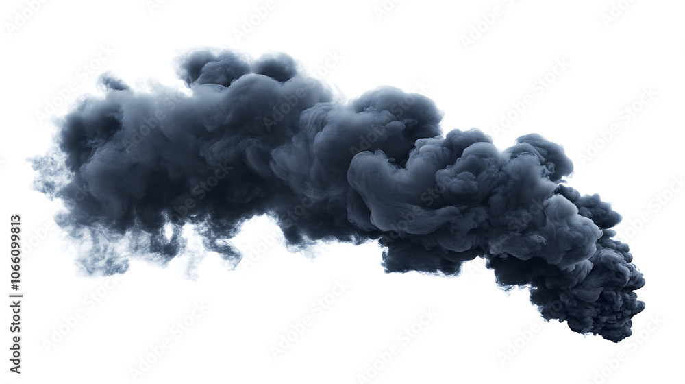 Aufkleber ominous black smoke billowing from unknown source isolated on white background for dramatic effect i